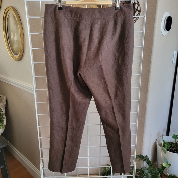Chaps Linen Crop Trouser Pant Sz 12 - Picture 2 of 5